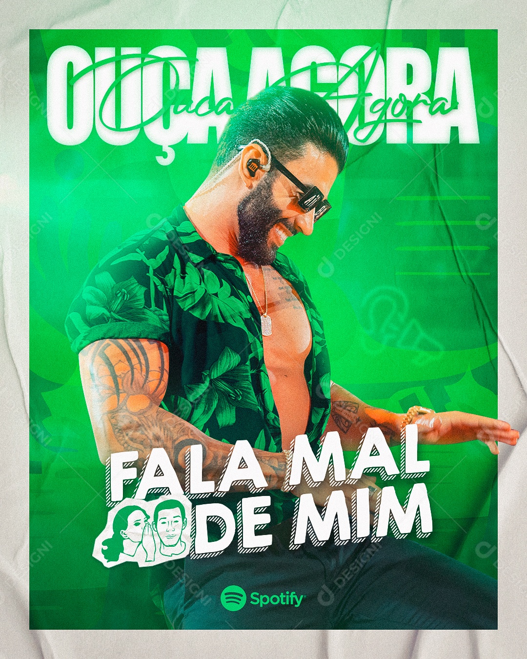 Social Media Gusttavo Lima Ouça Agora Spotify PSD Editável