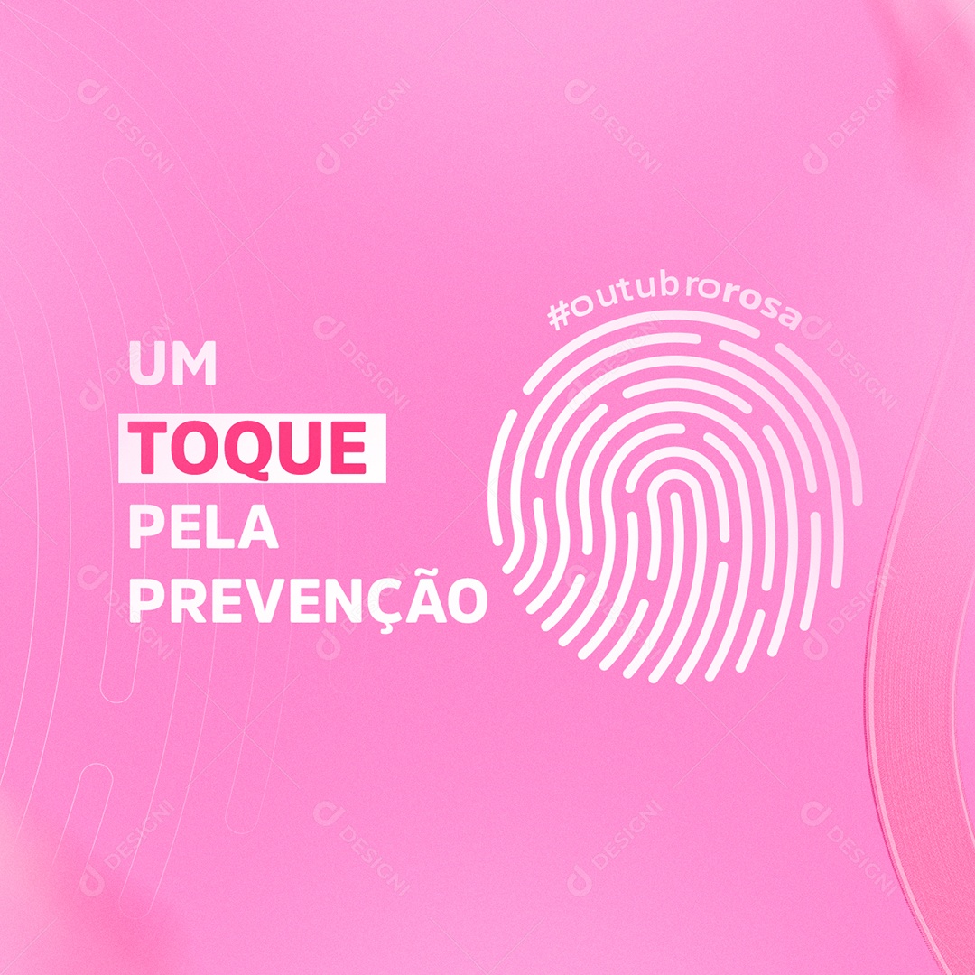 Um Toque Pela Prevenção Outubro Rosa Social Media PSD Editável