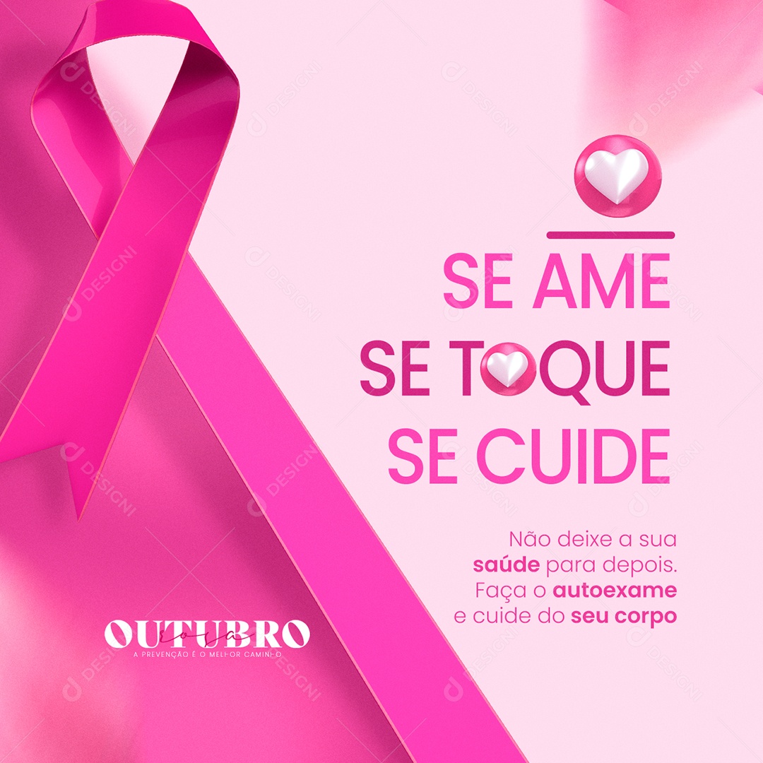 Se Ame se Toque se Cuide October Rosa Social Media Editable PSD