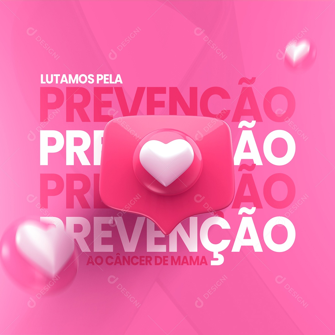 Lutamos pela Prevenção Outubro Rosa Social Media PSD Editável