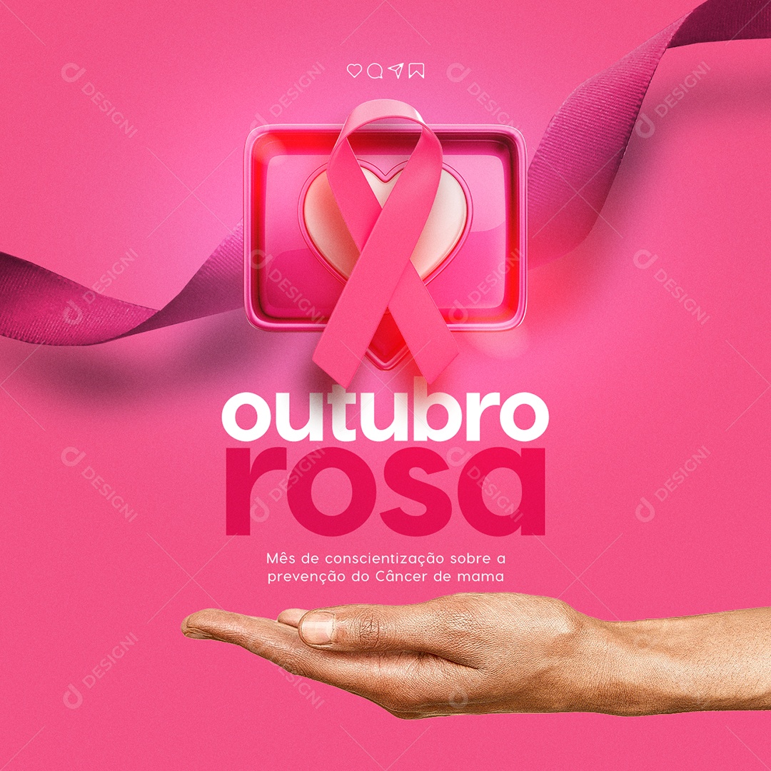 Mês de Prevenção ao Câncer de Mama Outubro Rosa Social Media PSD Editável