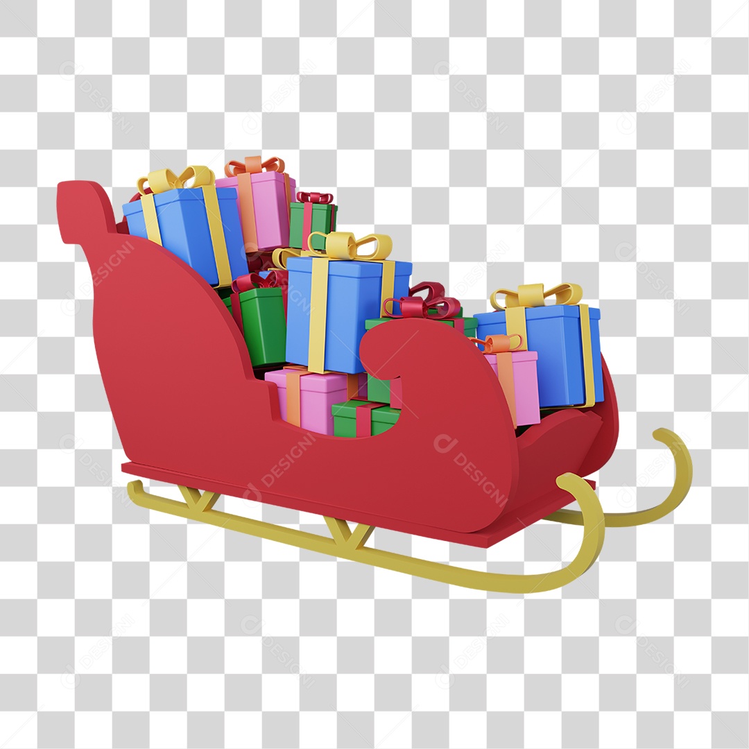 Carrinho Cheio de Presentes PNG Transparente