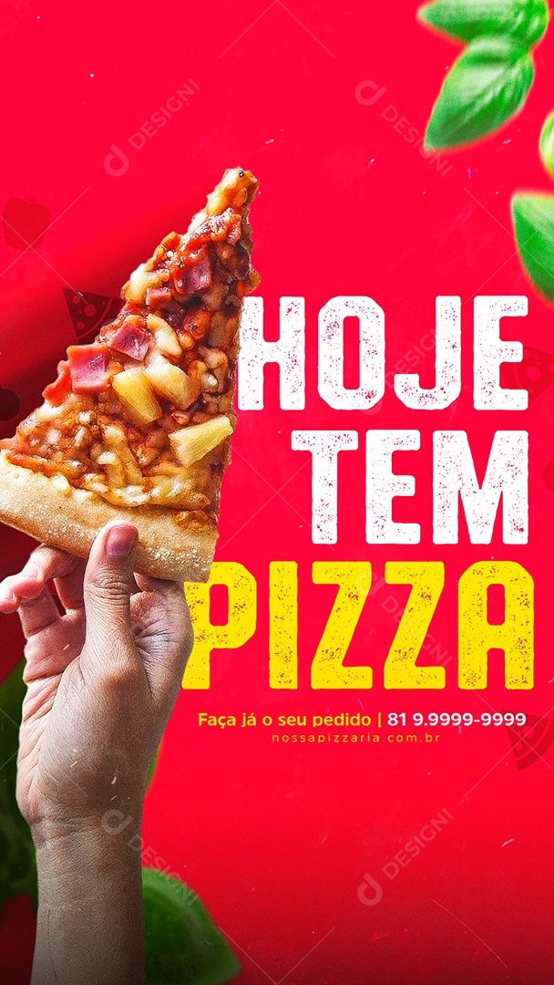 Story Hoje tem Pizza Social Media PSD Editável