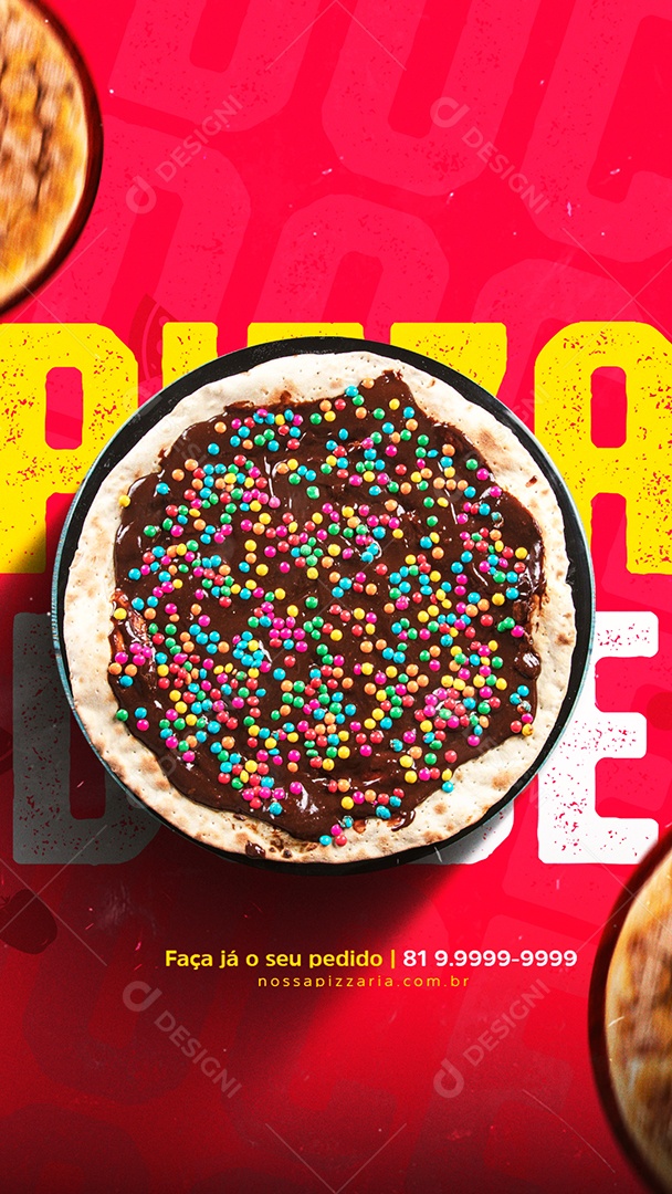 Story Faça já o seu Pedido Pizzaria Social Media PSD Editável