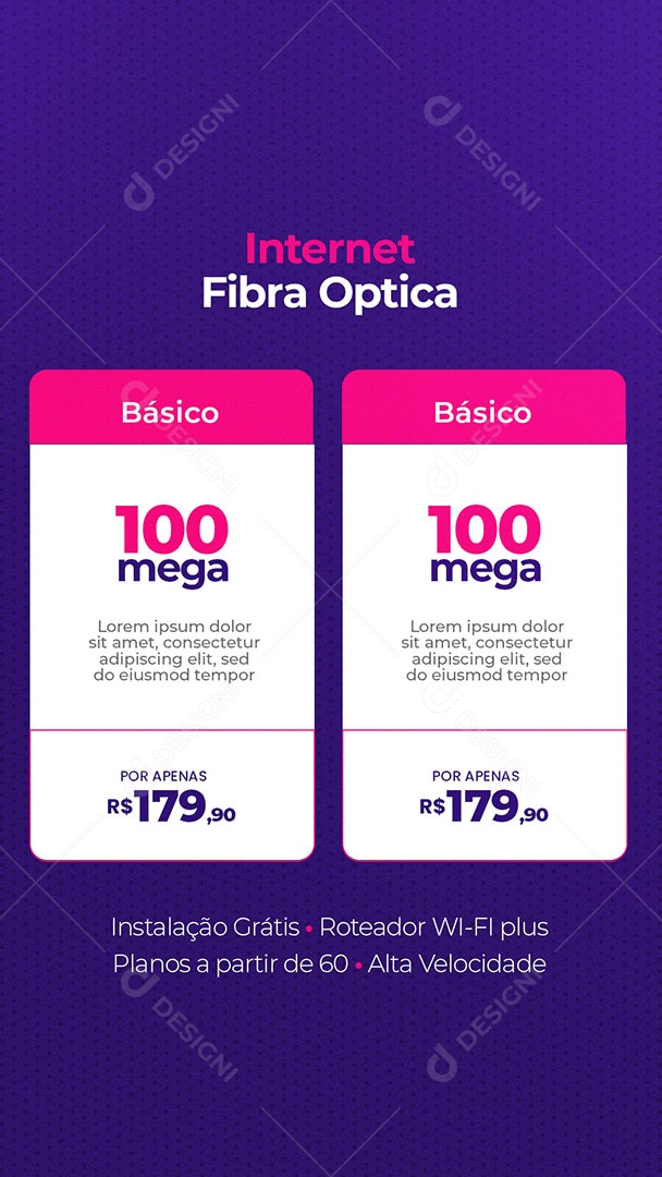 Internet Fibra Óptica 100 Mega Provedor Social Media PSD Editável