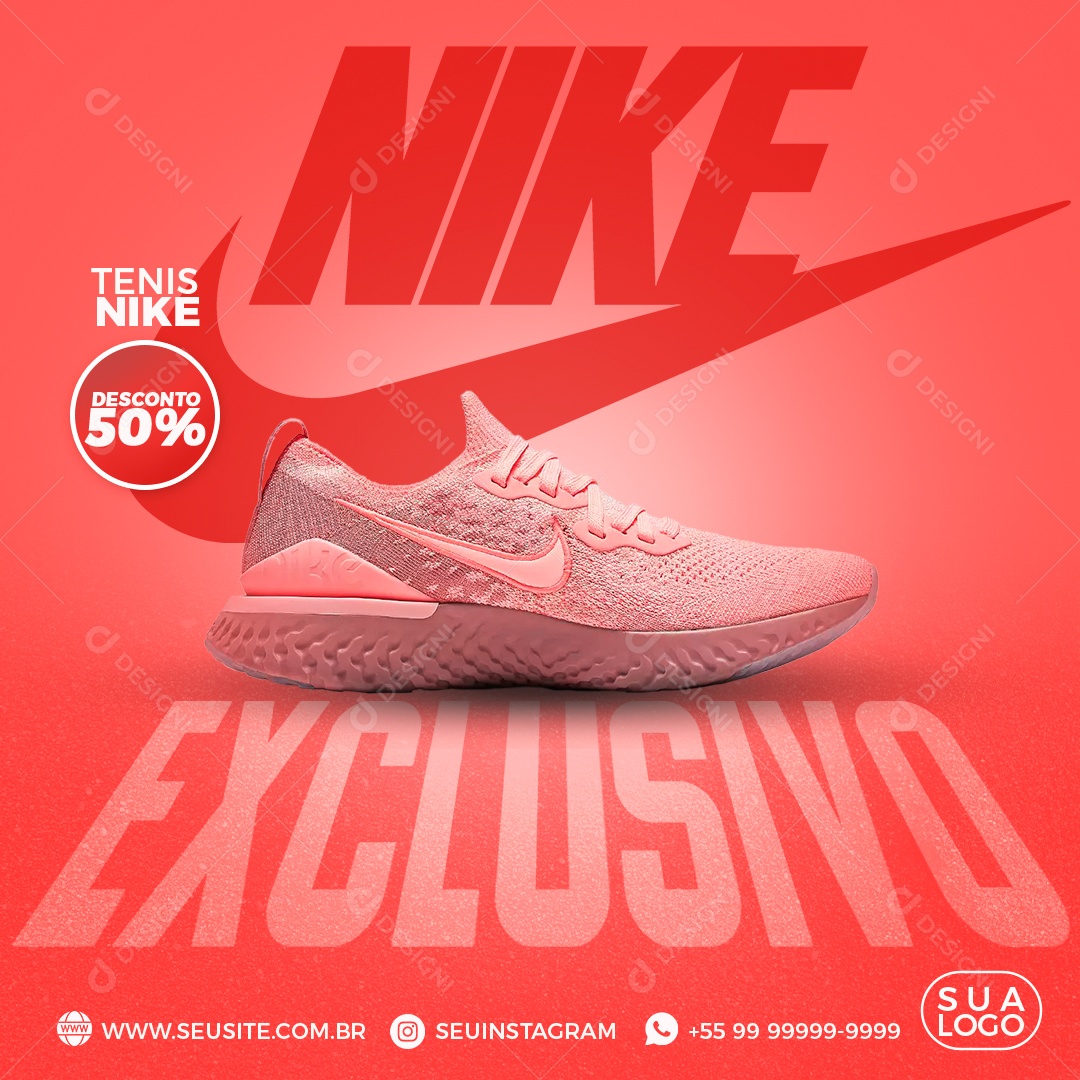 Tênis Nike Lojas Social Media PSD Editável