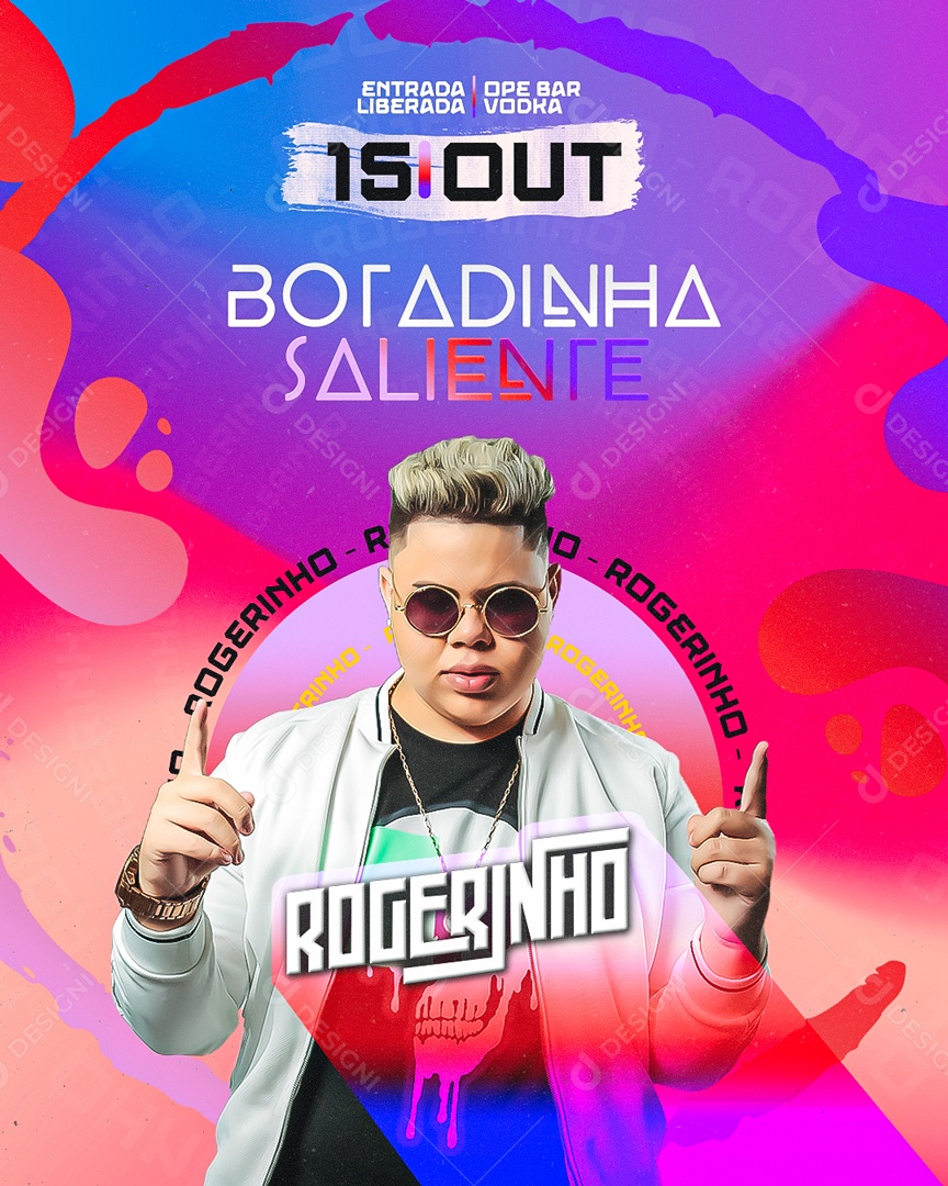 Flyer Rogerinho Boradinha Saliente Shows Social Media PSD Editável