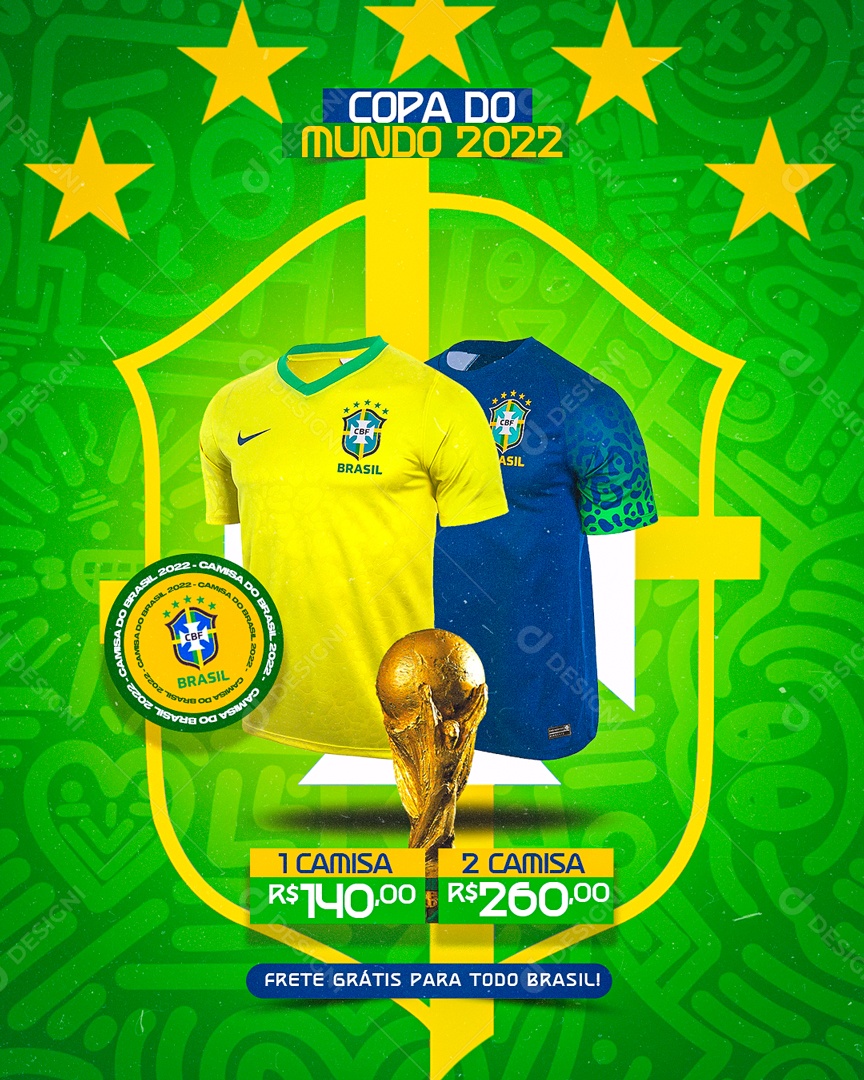 Copa Do Mundo 2022 Novas Camisas Promoção Social Media PSD Editável