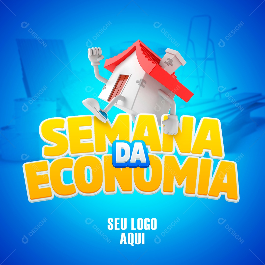 Semana da Economia Selo 3D para Composição PSD