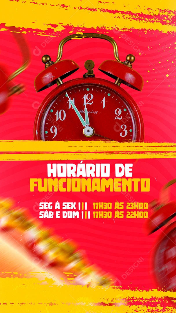 Story Horário de Funcionamento Cachorro Quente Social Media PSD Editável