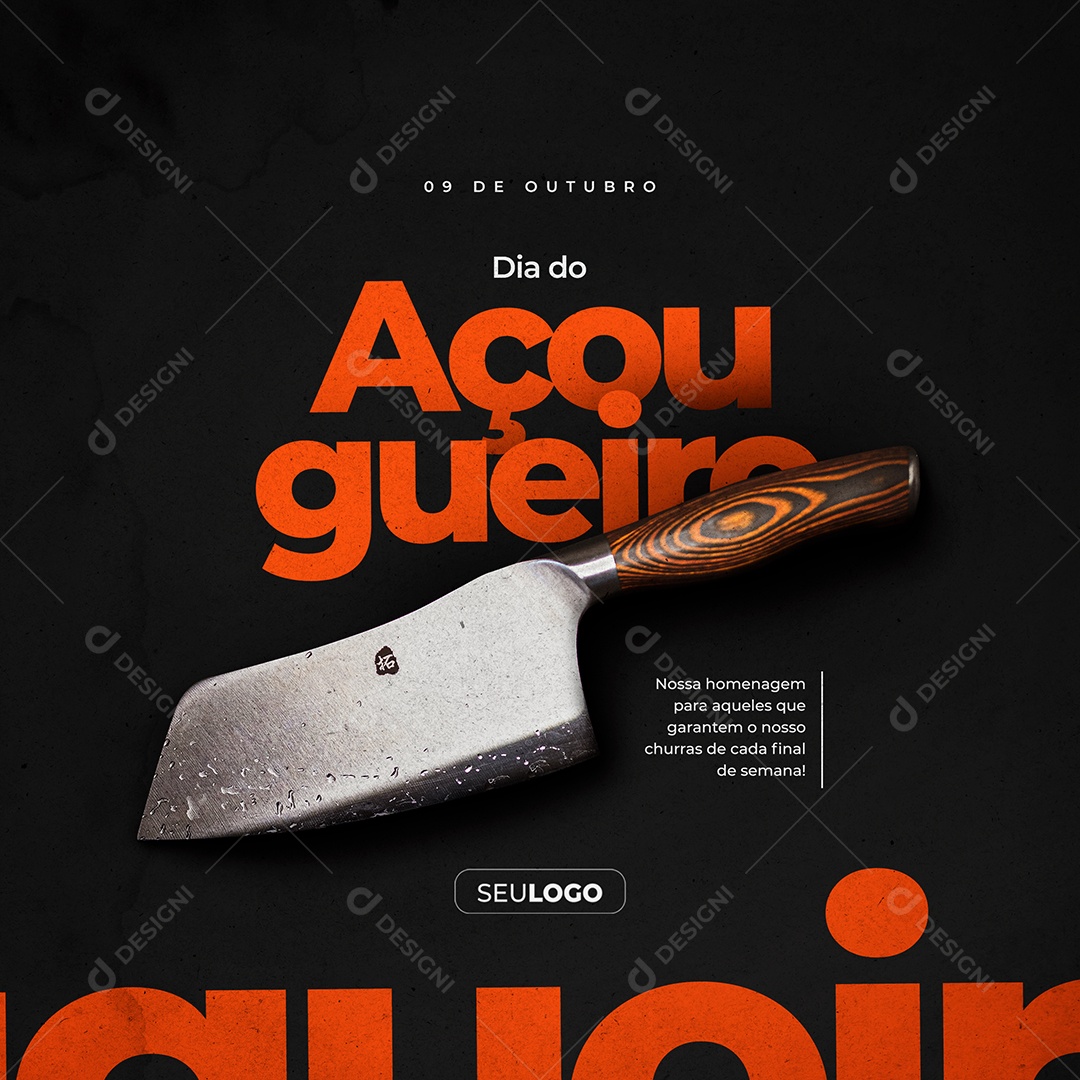 Dia Do Açougueiro 09 De Outubro Data Comemorativa Social Media PSD Editável