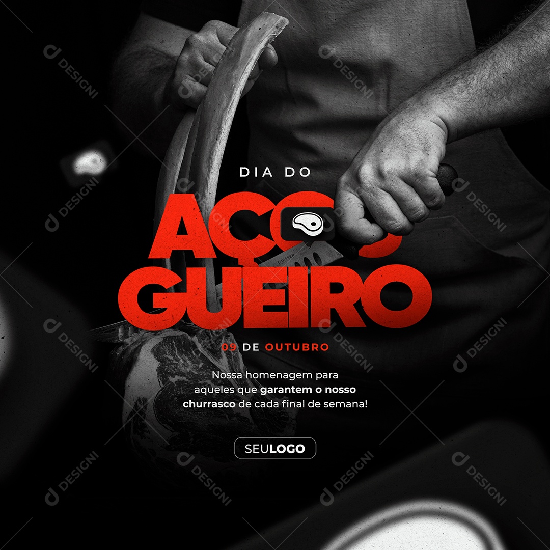 Dia Do Açougueiro 09 De Outubro Data Comemorativa Social Media PSD Editável