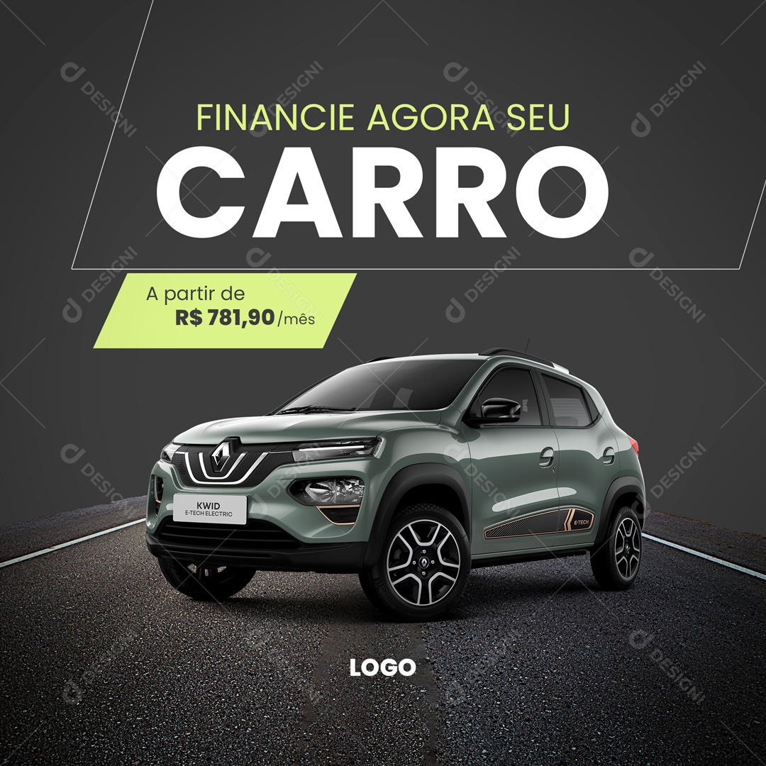 Social Media Concessionária Financie Agora seu Carro PSD Editável