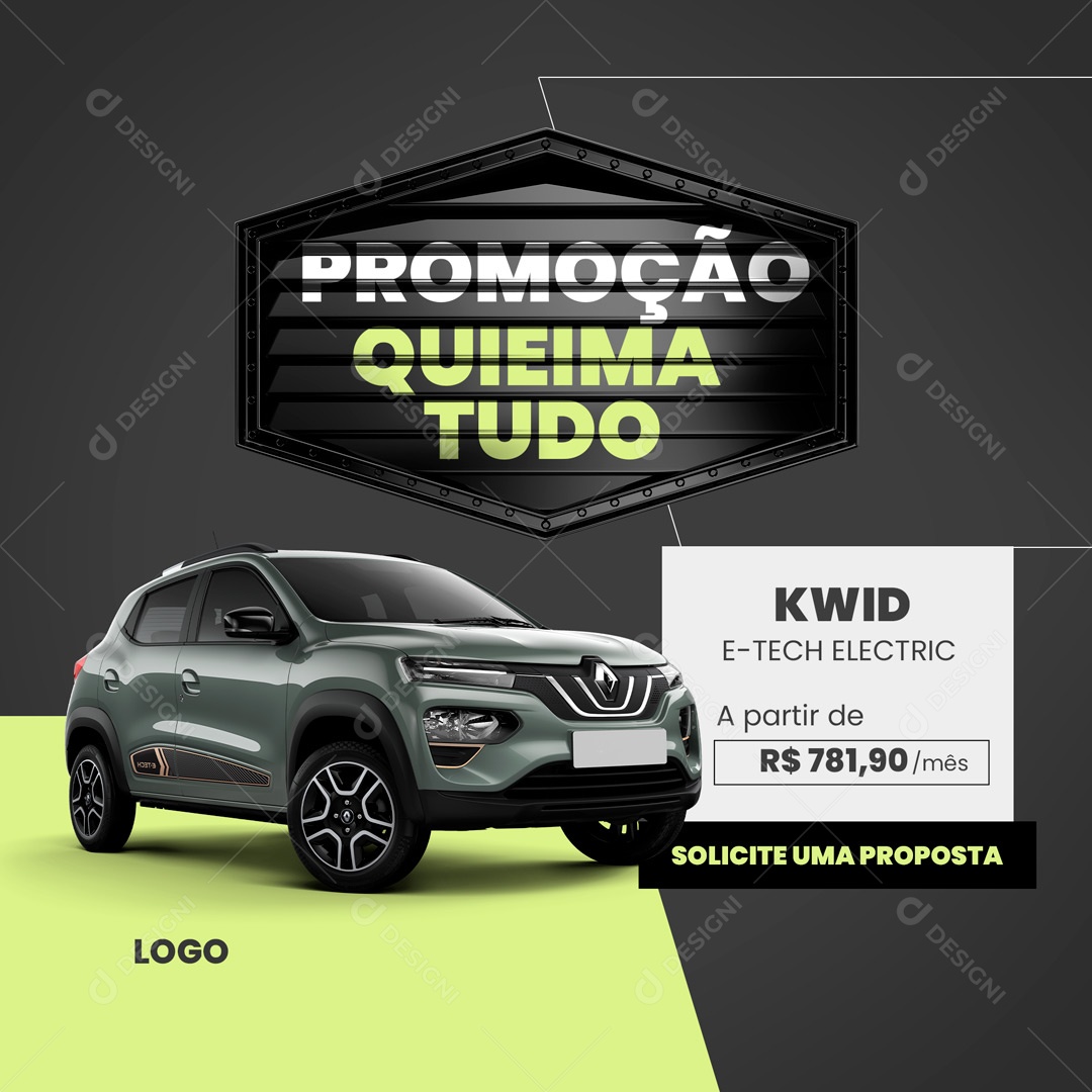 Social Media Concessionária Carros Promoção Queima Tudo! PSD Editável
