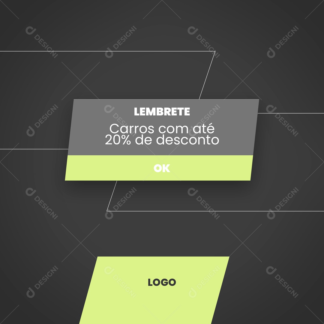 Social Media Lembrete Concessionária Carros PSD Editável