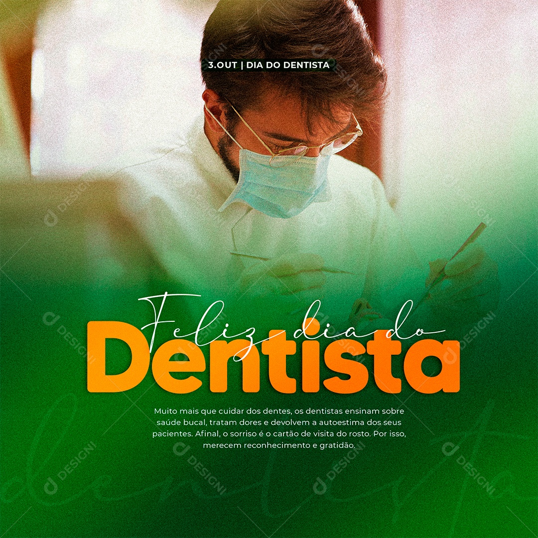 Muito mais que Cuidar dos Dentes Dentista Social Media PSD Editável