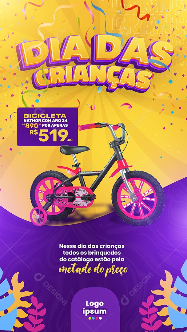 Dia Das Crianças Promoção Em Brinquedos Social Media PSD Editável