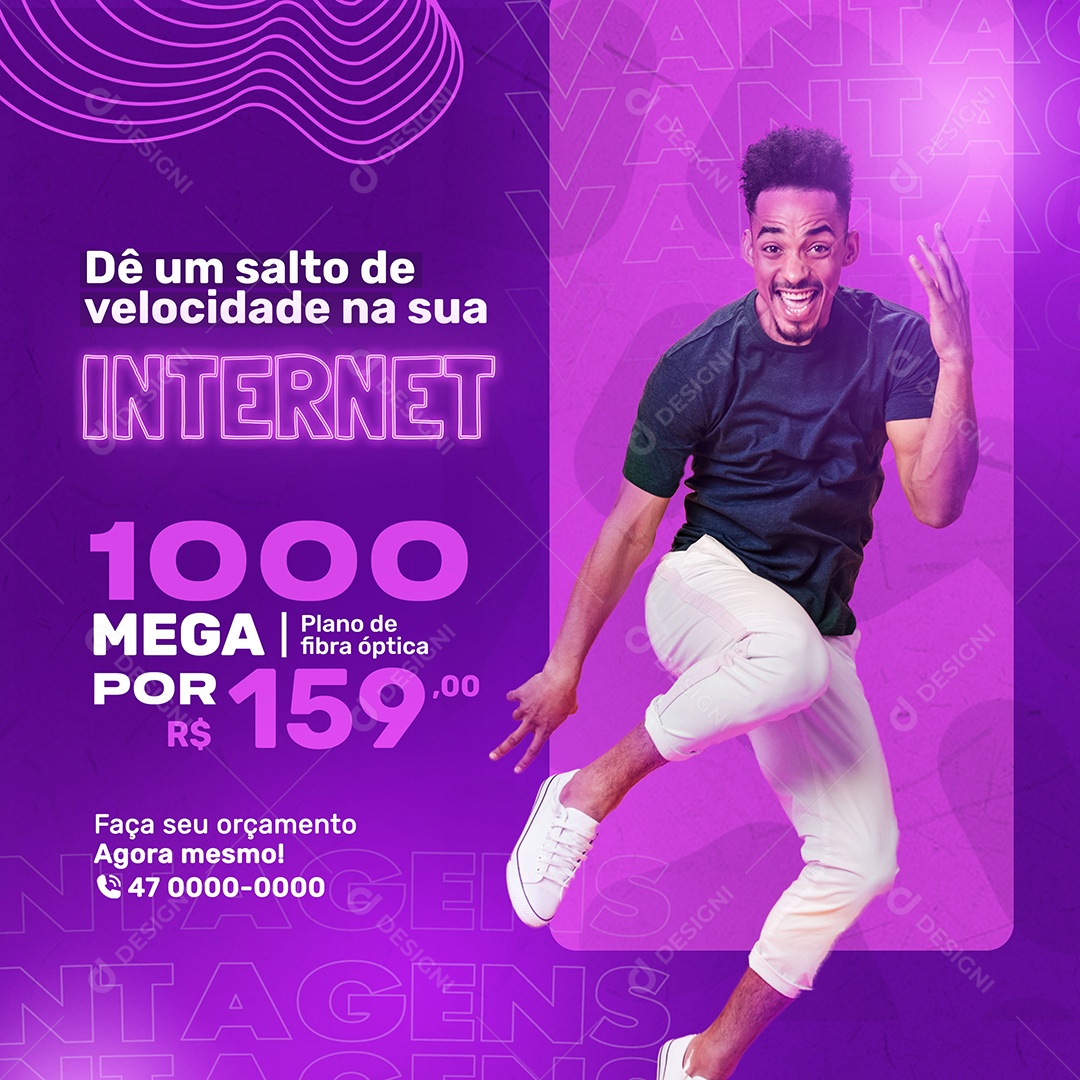 Internet De Um Salto De Velocidade Social Media PSD Editável