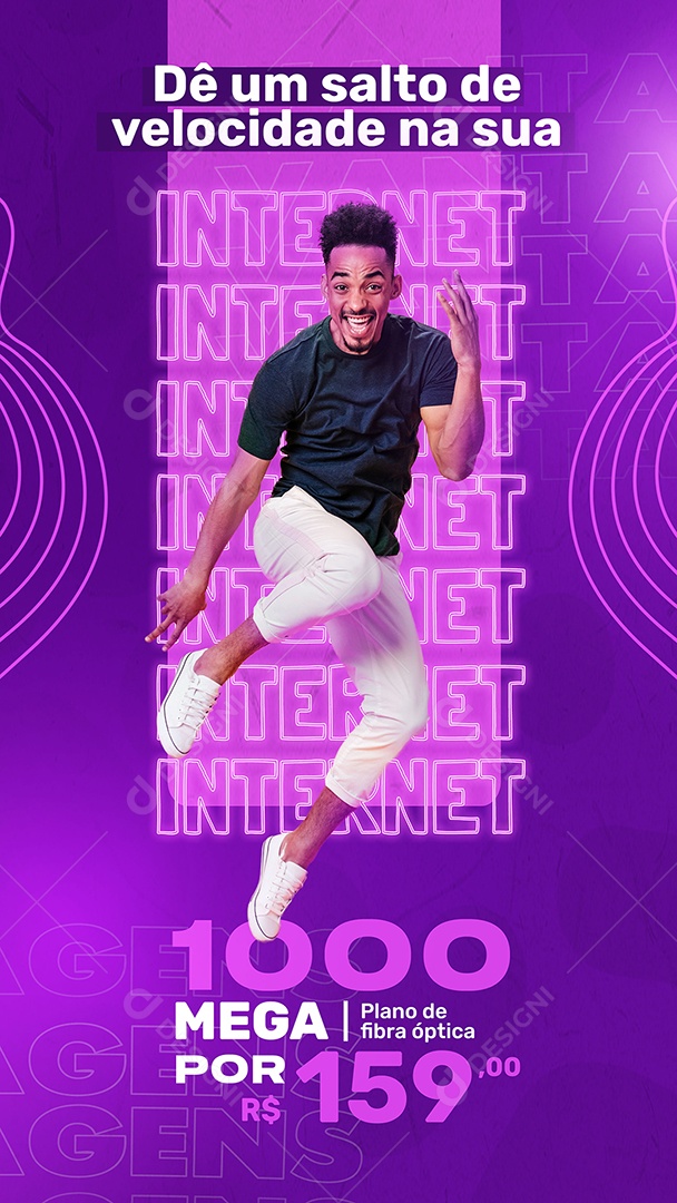 Internet De Um Salto De Velocidade Social Media PSD Editável