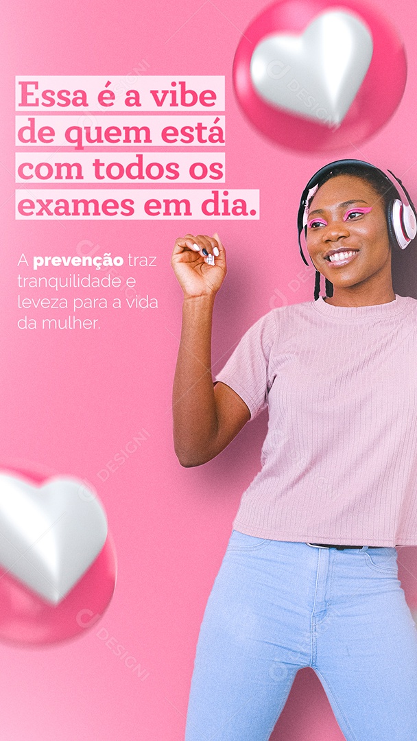 Story Essa é a Vibe de Quem está com todos os Exames em dia Outubro Rosa Social Media PSD Editável