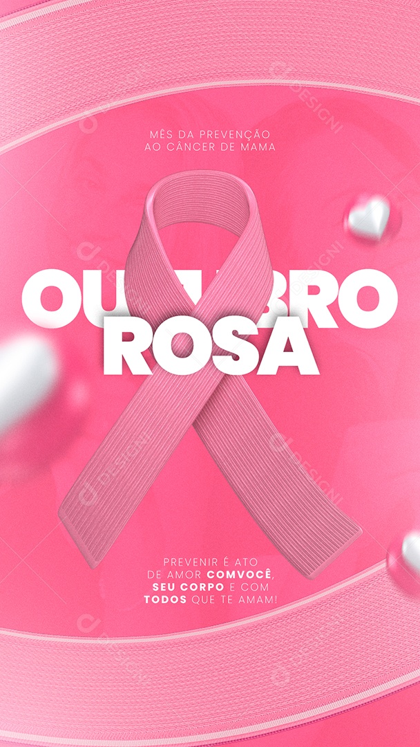 Story Prevenir é ato de Amor com Você Outubro Rosa Social Media PSD Editável