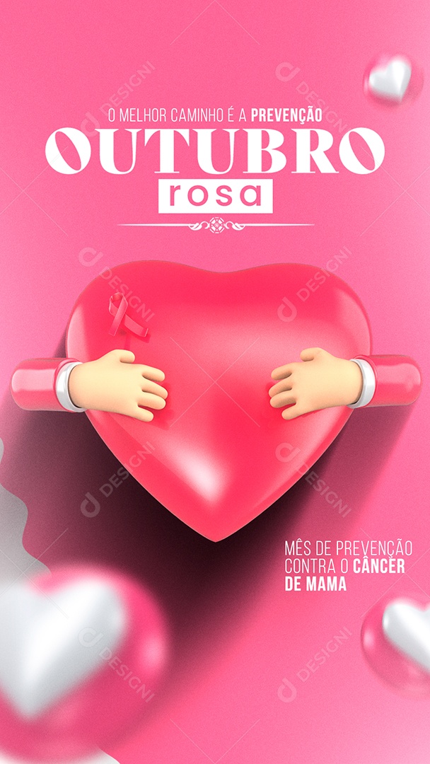 Story O Melhor caminho é a Prevenção Outubro Rosa Social Media PSD Editável