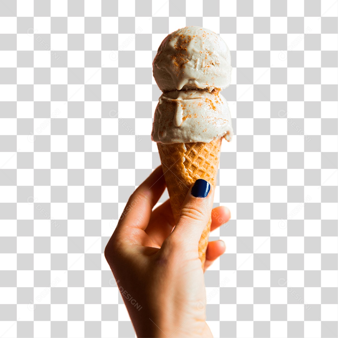Mão Segurando Sorvete PNG Transparente