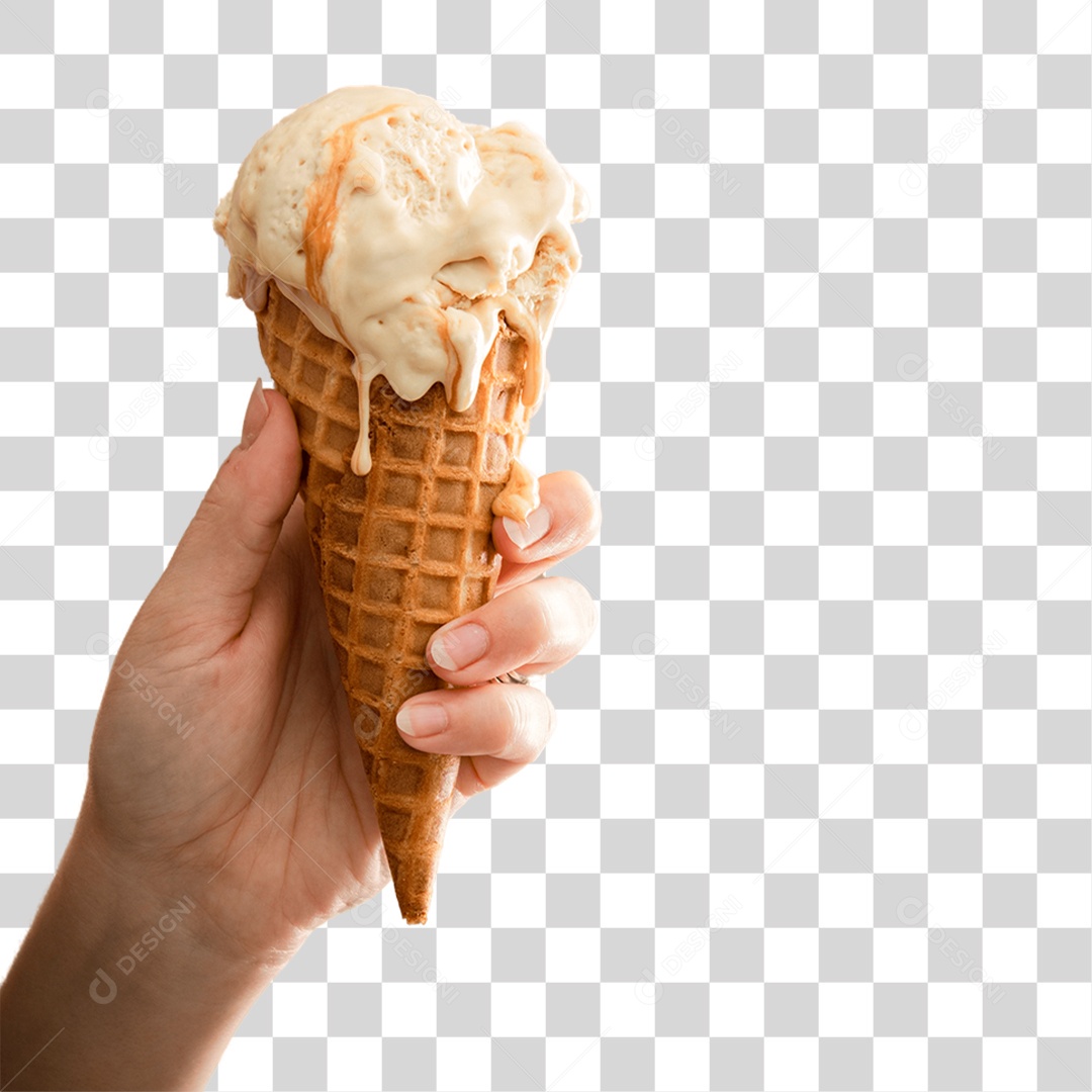 Mão Segurando Sorvete PNG Transparente