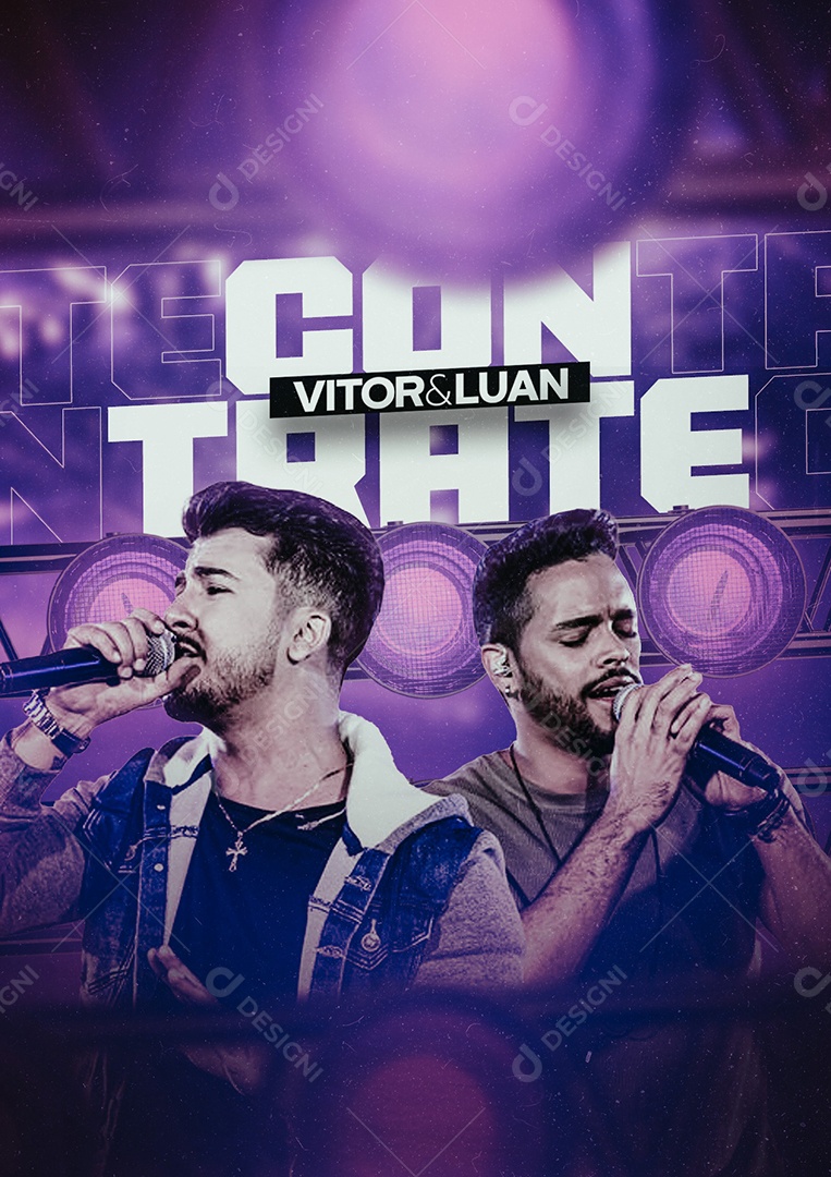 Contrate Vitor e Luan Sertanejo Flyer Social Media PSD Editável