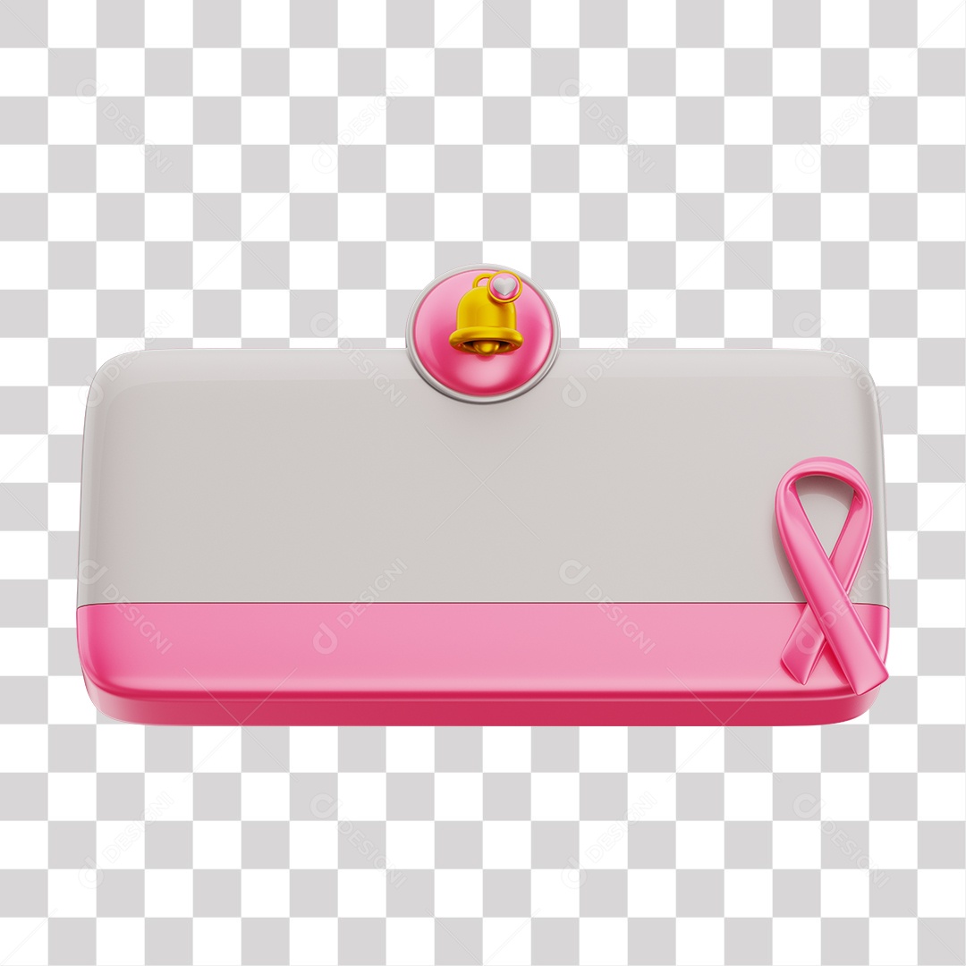 3D Element White and Pink Reminder Tag With Bow Transparent PNG