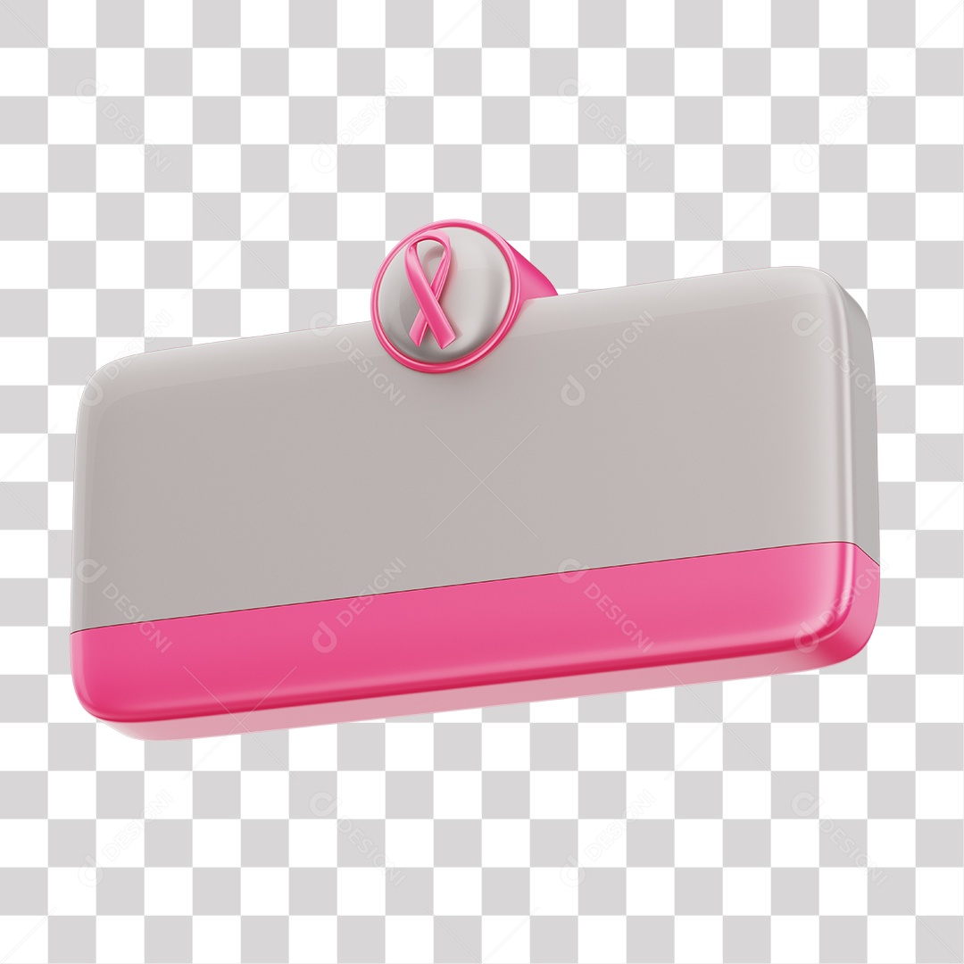 Elemento 3D Tag Lembrete Branco e Rosa Com Laço PNG Transparente