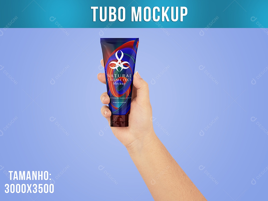 Tubo Cosmético Mockup Mão de Mulher PSD