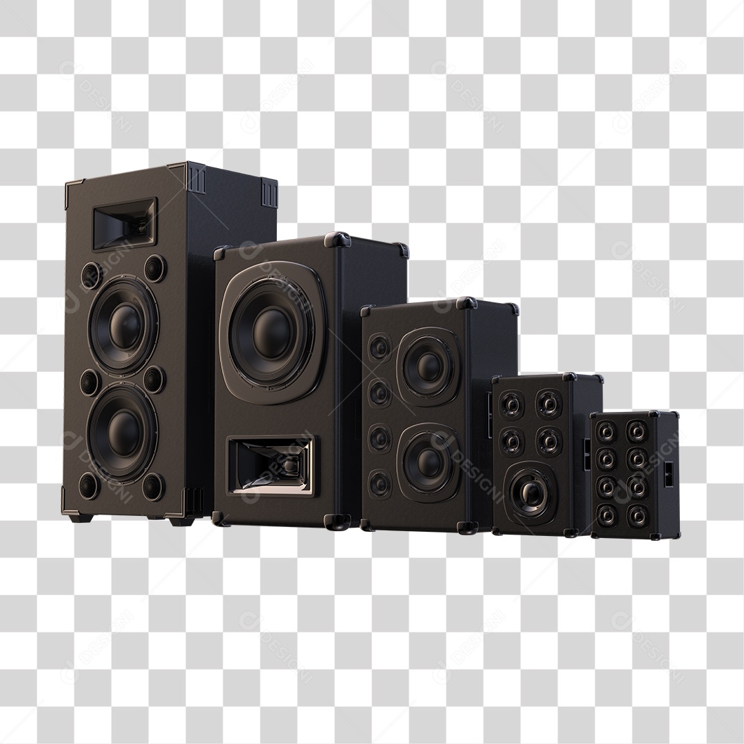 Mechanical Speakers Element 3D Transparent PNG