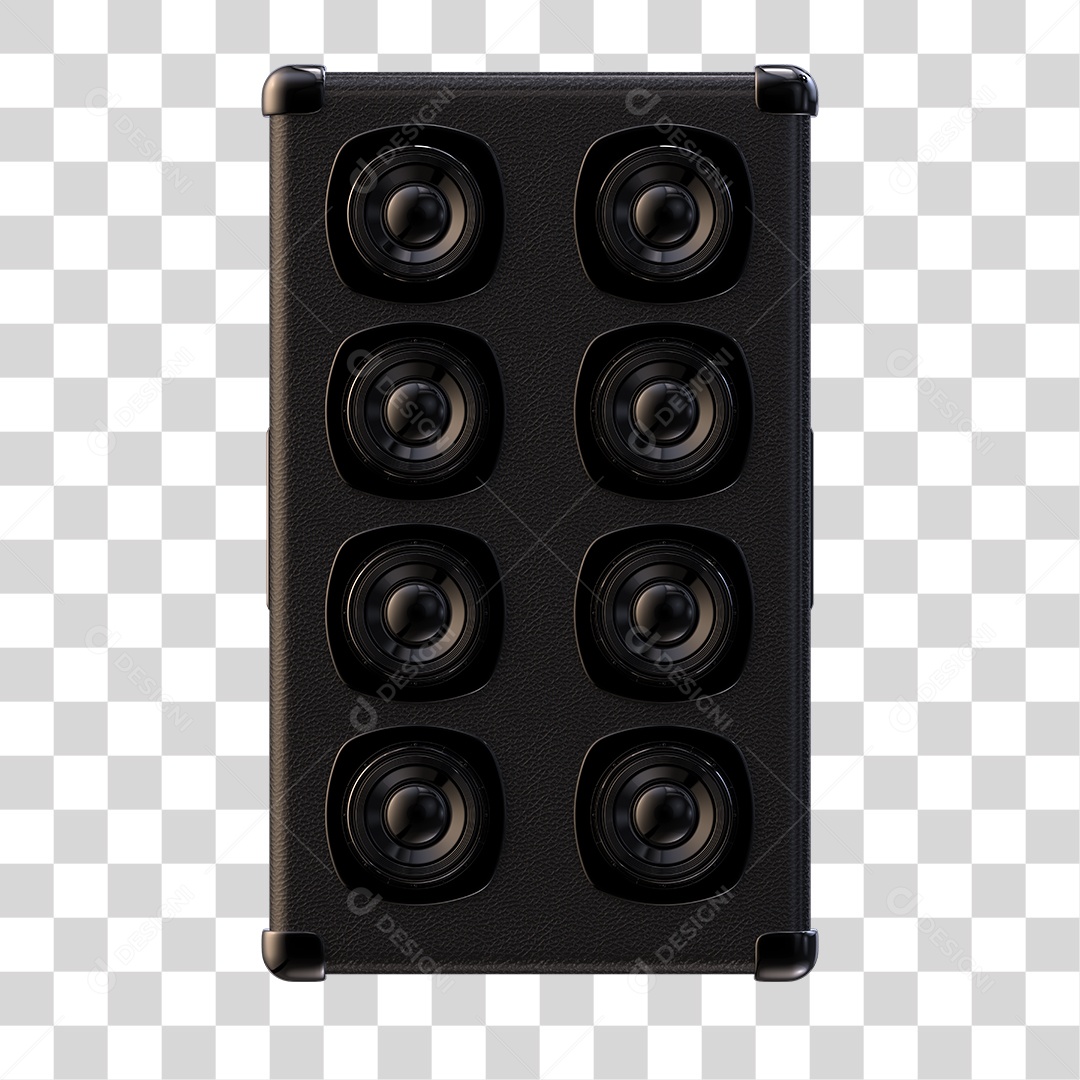 Caixa de Som Mecânico Elemento 3D PNG Transparente