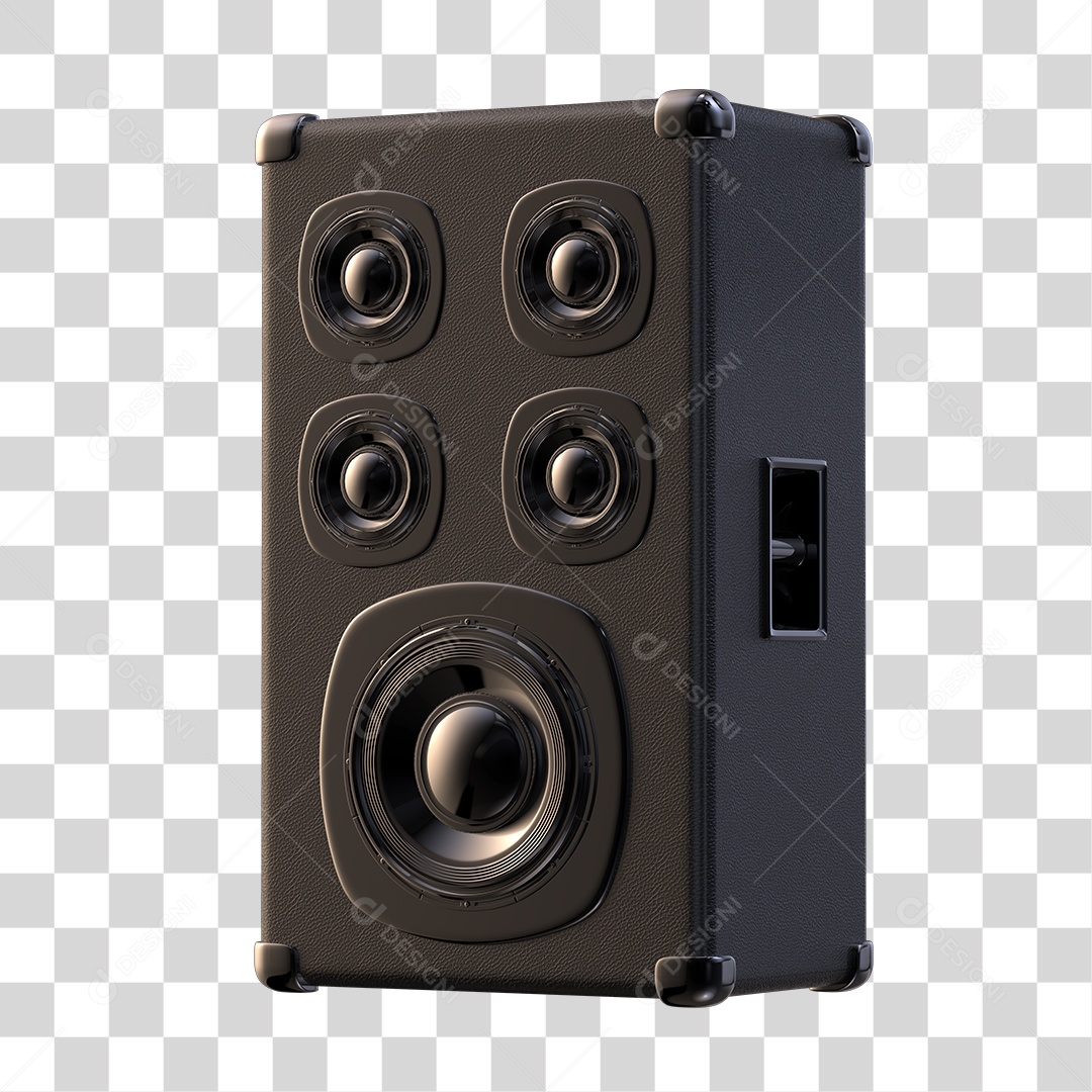 Caixa de Som Mecânico Elemento 3D PNG Transparente