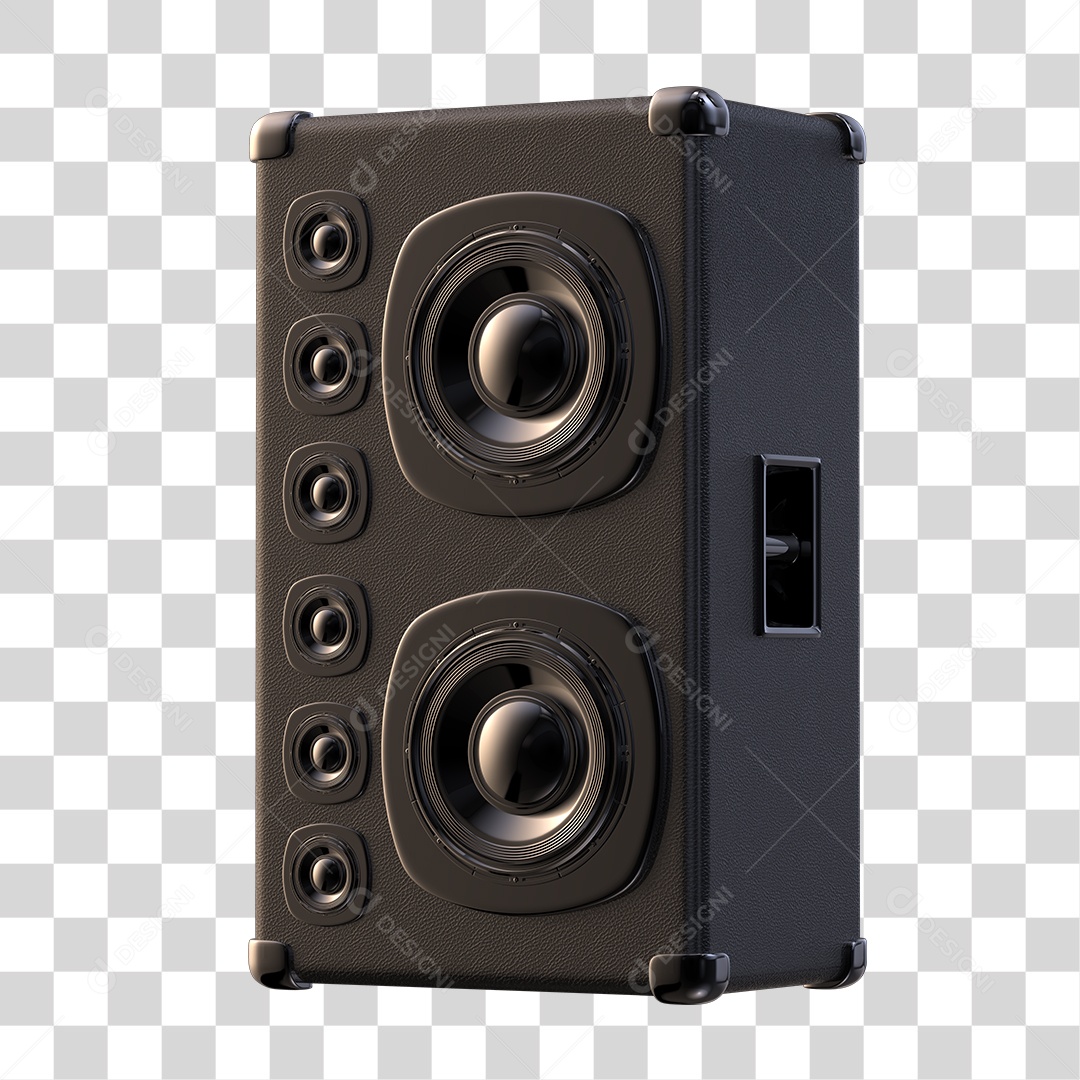 Caixa de Som Mecânico Elemento 3D PNG Transparente
