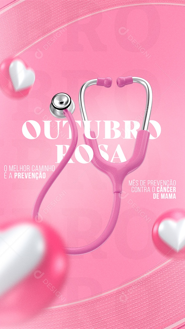 Story O Melhor caminho é a Prevenção Outubro Rosa Social Media PSD Editável