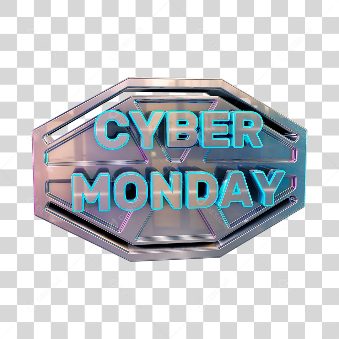 Cyber Monday Selo 3D Para Composição PSD + PNG
