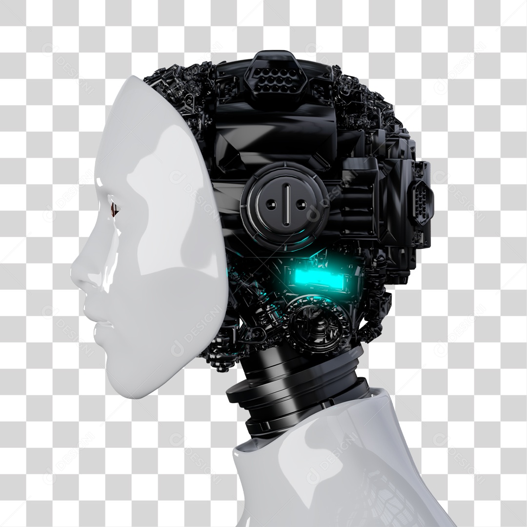 Máquina Robótica Cérebro Ciborgue PSD + PNG