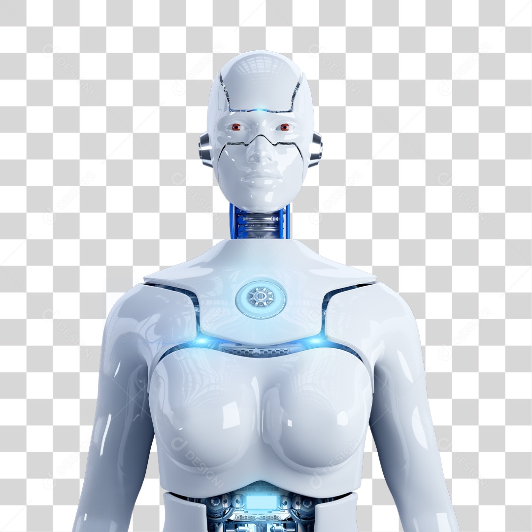 Máquina Robótica Feminina Ciborgue PSD + PNG