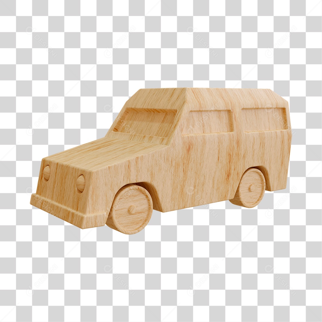 Carro de Brinquedo de Madeira PSD + PNG