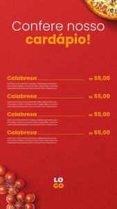 Social Media Story Pizzaria Confere nosso Cardápio PSD Editável