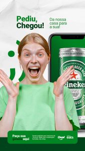 Social Media Story Bebidas Cerveja Pediu Chegou PSD Editável
