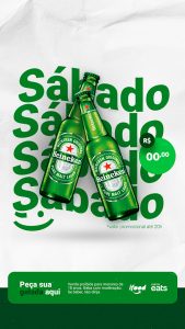 Post Story Bebidas Cerveja Gelada Heineken Social Media PSD Editável