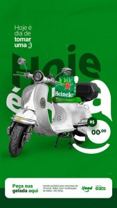 Hoje é Dia de Tomar uma Cerveja Heineken Gelada Peça Delivery Story Social Media PSD Editável