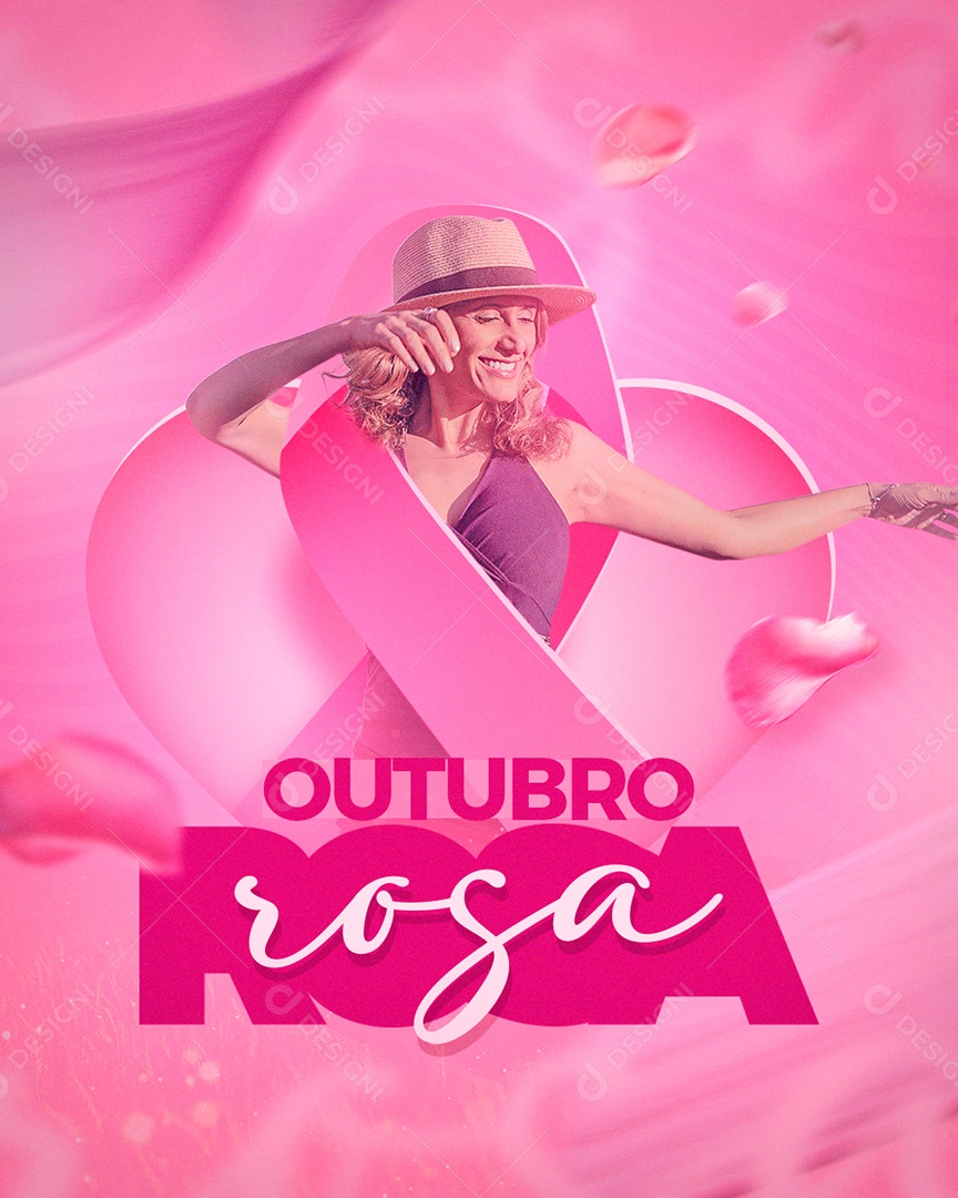 Story Outubro Rosa Mês de Conscientização sobre o Câncer de Mama Social Media PSD Editável