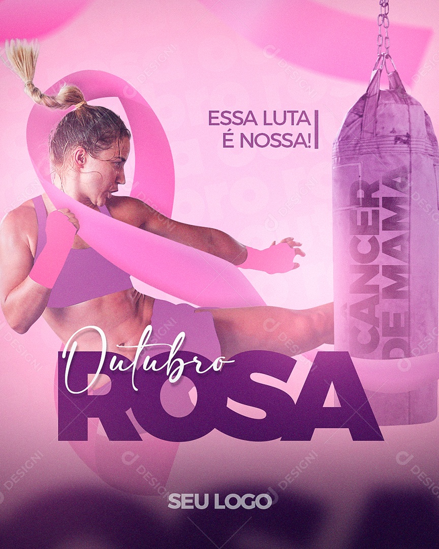 Essa Luta é nossa Outubro Rosa Social Media PSD Editável