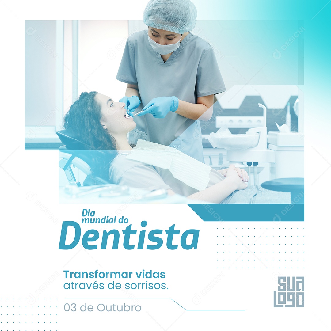 Transformar Vidas através de Sorrisos Dia do Dentista Social Media PSD Editável