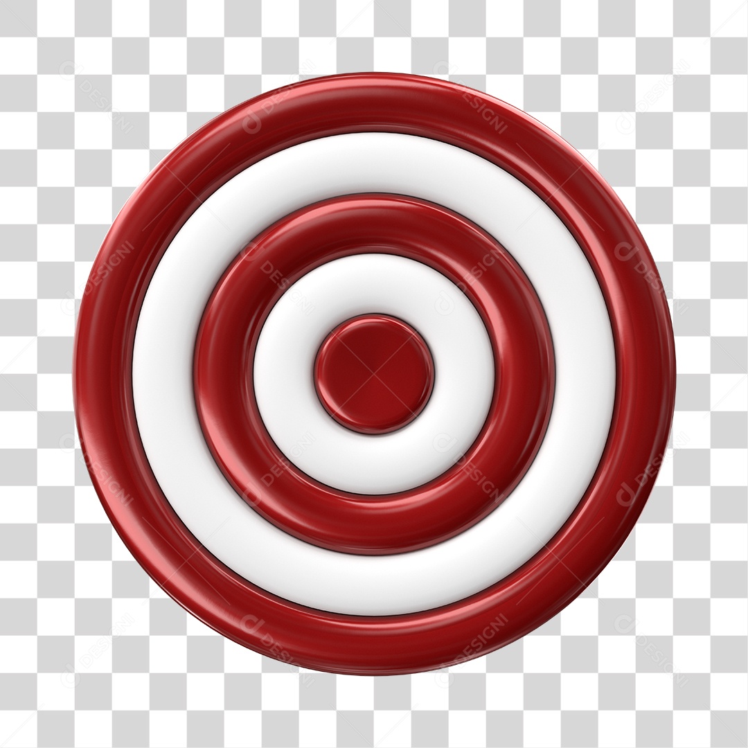 Dardo Vermelho Com Branco Elemento 3D PNG