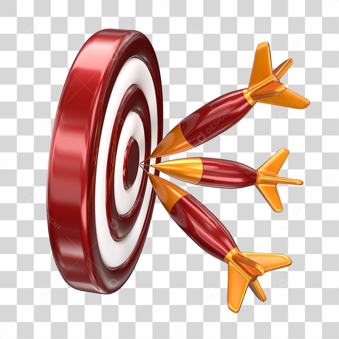 Alvo Dardo Elemento 3D Para Composição PNG Transparente